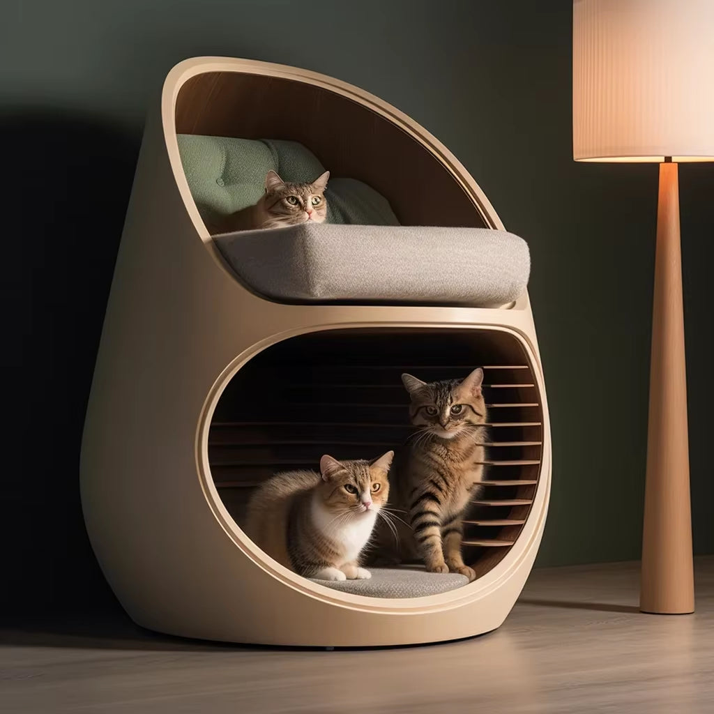 Cat House Apartment  Modern Cat Furniture Table Luxury Cat Bed Pet Furniture 3D Printing Environmentally Friendly Materials