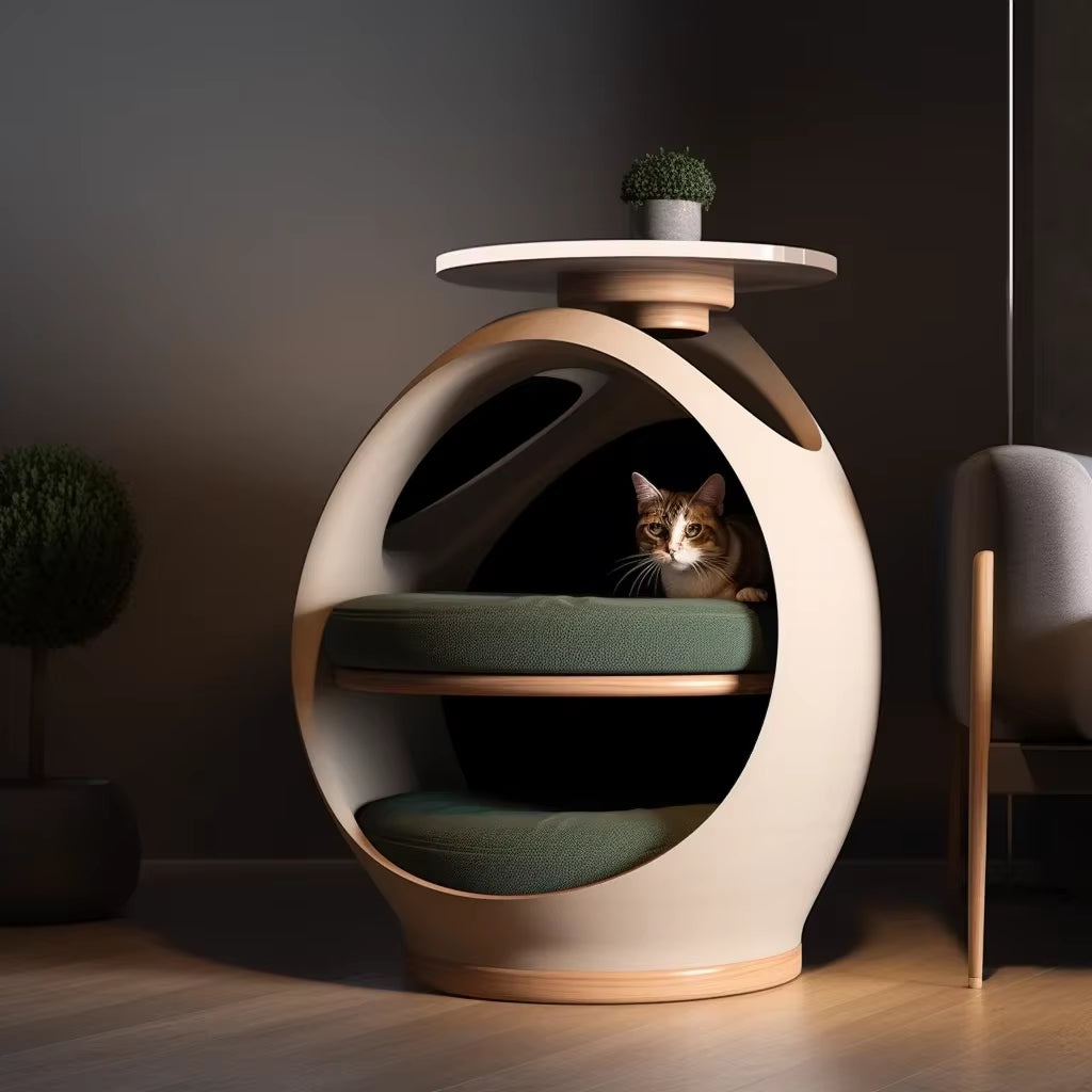 Cat House Apartment  Modern Cat Furniture Table Luxury Cat Bed Pet Furniture 3D Printing Environmentally Friendly Materials