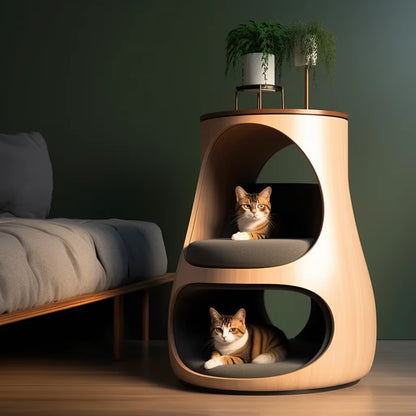 Cat House Apartment  Modern Cat Furniture Table Luxury Cat Bed Pet Furniture 3D Printing Environmentally Friendly Materials